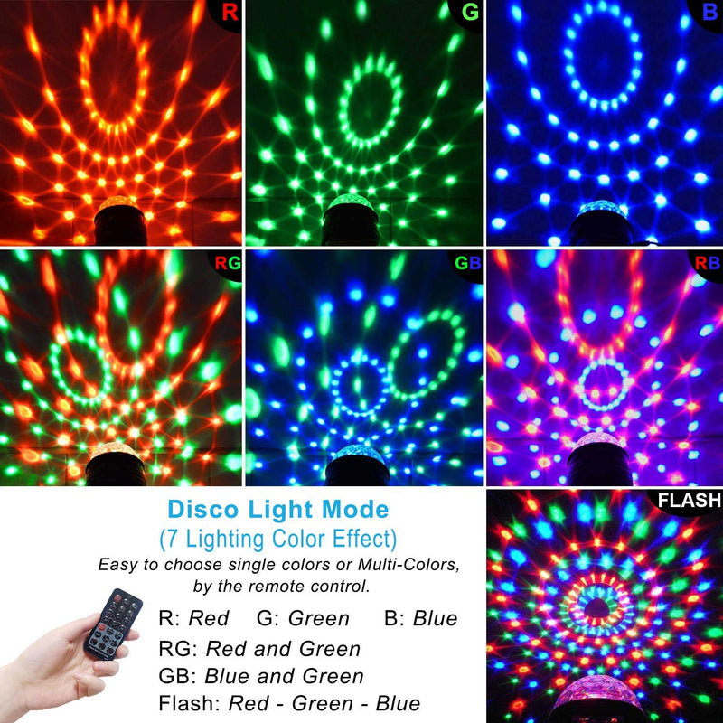 Disco Lights, Mood Light Mode, 2 in 1 WISDOMLIFE 6W Sound Activated Disco Ball, 4M USB Cable, 7 RGB Color Party Lights with Remote Control, LED Stage Strobe for Home Bedroom/Kid Birthday/Christmas/Car