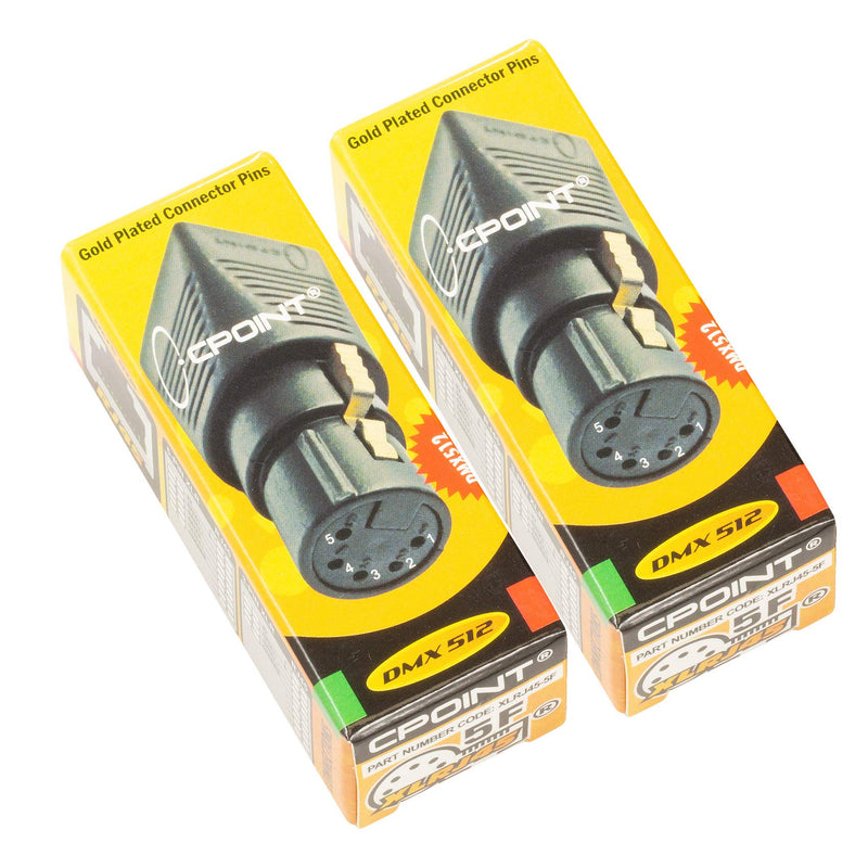 [AUSTRALIA] - 2 Pack - CPoint XLRJ45-5F 5 Pin XLR Female to RJ45 DMX Adaptors 