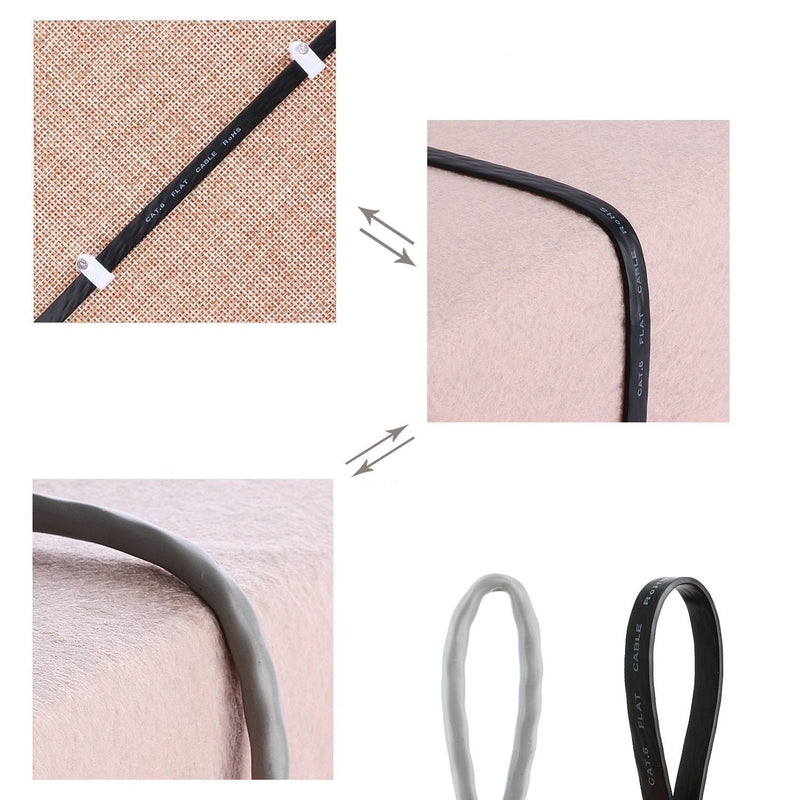 [AUSTRALIA] - Liphontcta NCElec Weatherproof Flat Cat 6 (Cat6) Ethernet Cable, RJ45 Connector, 32AWG, Up to 1.0 Gbps and 250 MHz (50Ft, Black) 