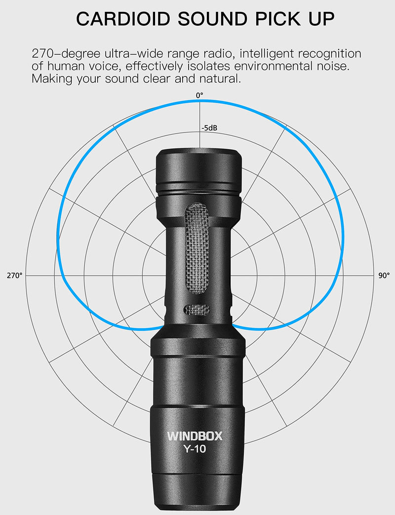 External Video Microphone for Camera with Noise Isolate Shock Mount, Windbox Compact On-Camera Mic and Accessories Compatible with Smartphone and DSLR Cameras, Vlogging TIKTOK Microphone