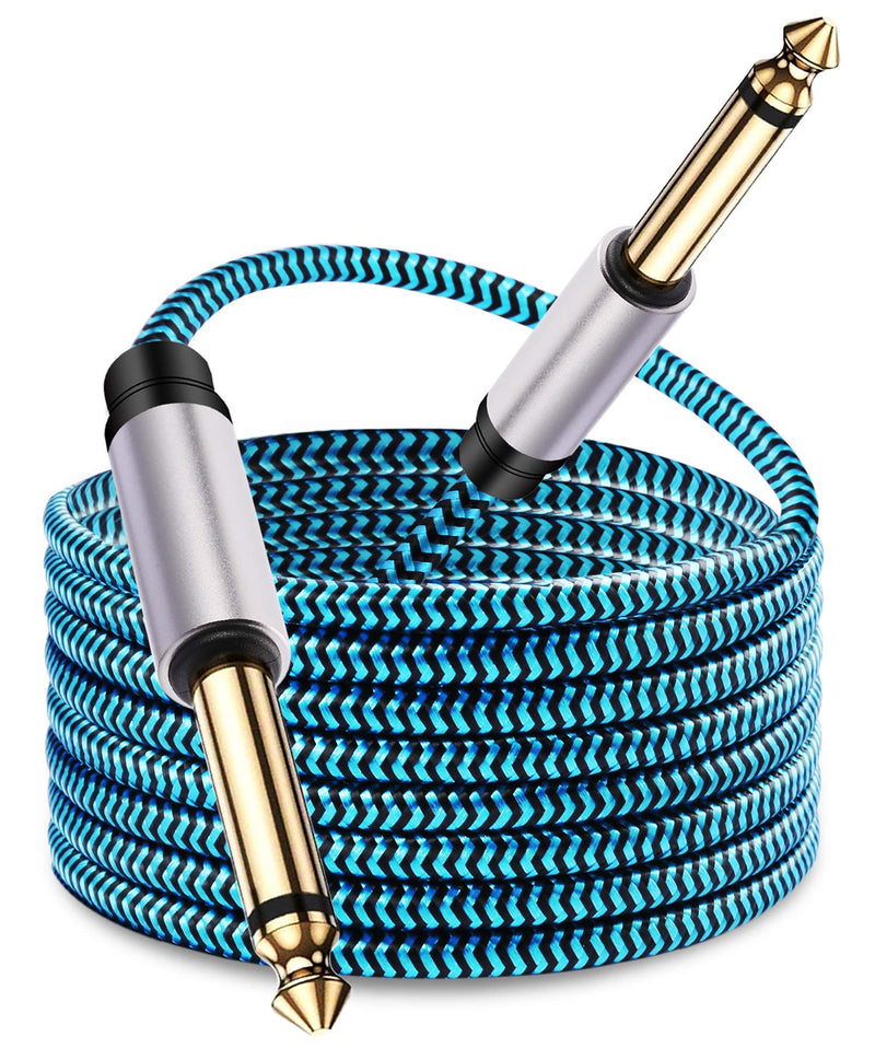 6.35mm Guitar Cable 6 Ft 1/4 Inch Guitar Instrument Cable 6.35mm (1/4) TRS to 6.35mm (1/4) TRS Stereo Audio Cable Male to Male with Zinc Alloy Housing and Nylon Braid