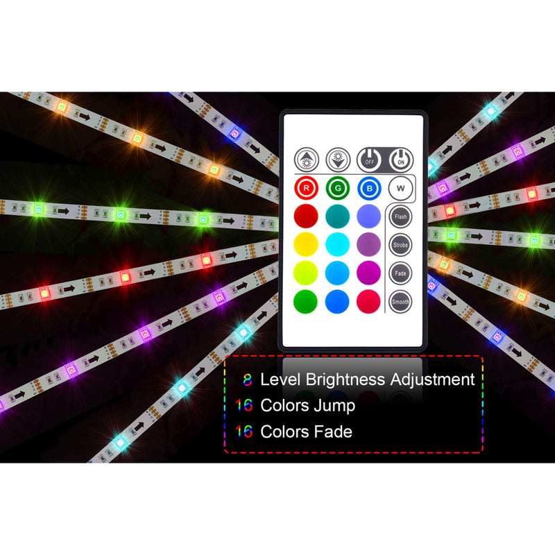 [AUSTRALIA] - PANGTON VILLA Led Strip Lights 6.56 Feet for 40-60 Inch TV Usb Backlight Kit with Remote Rgb 16 Colors Bias Mood Lamp for Bedroom, Room Hdtv 
