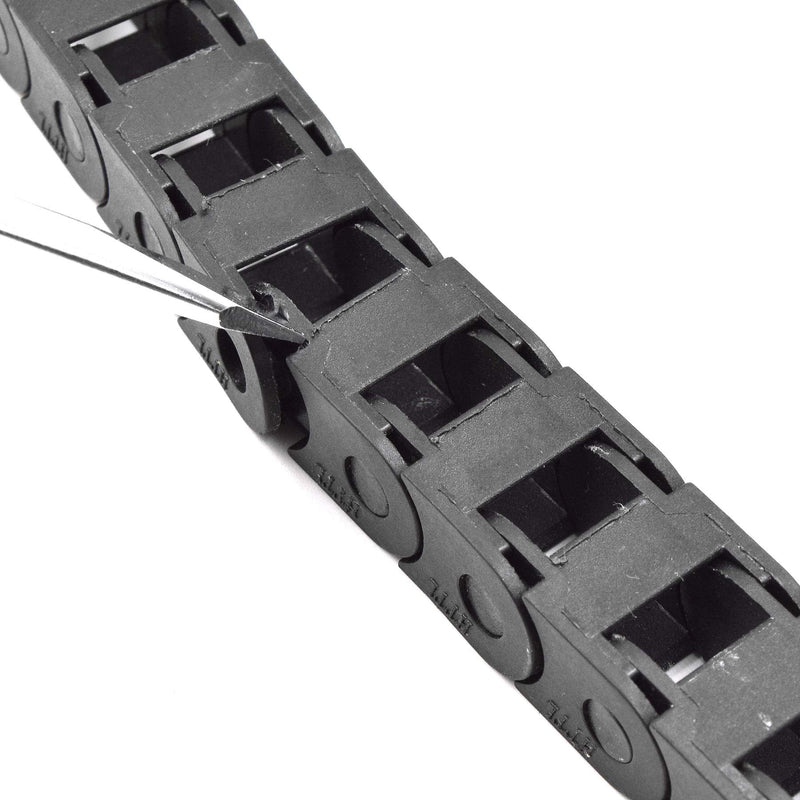 Plastic Drag Chain Cable Carrier Closed Type with End Connectors R18 10 x 10mm L1000mm for Electrical CNC Router Machines
