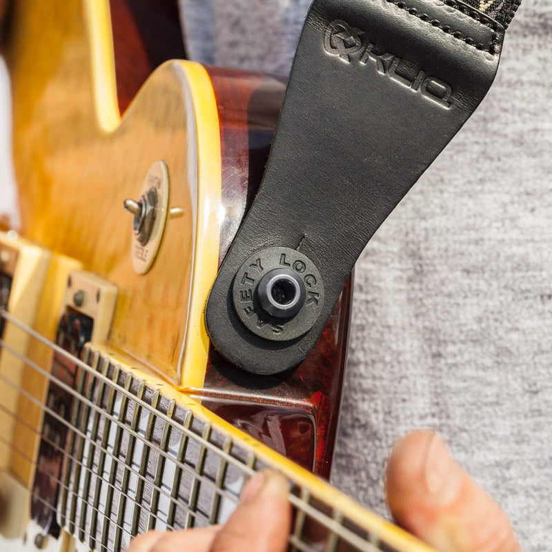 KLIQ Vintage Woven Artist Series Guitar Strap for Acoustic and Electric Guitars + 2 Free Rubber Strap Locks, 2 Free Guitar Picks and 1 Free Lace | Terylene Printed |"A Little Blue" by KLA "A Little Bit Blue"