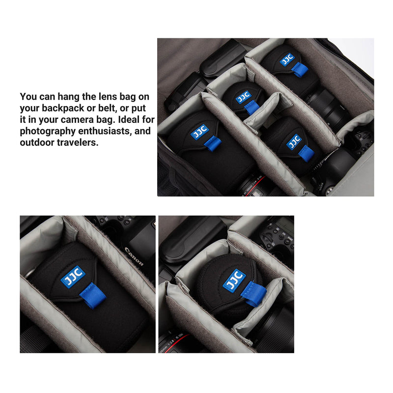 [AUSTRALIA] - Durable Mirrorless Camera Lens Pouch Protective Case Bag Backpack for Canon RF 50mm F1.8 EF-M 15-45mm F3.5-6.3 Sony 24mm F2.8 35mm F1.8 Fuji XF 35mm F2 and Other Lens Below 2.56" X 3.07"(D x L) Medium 