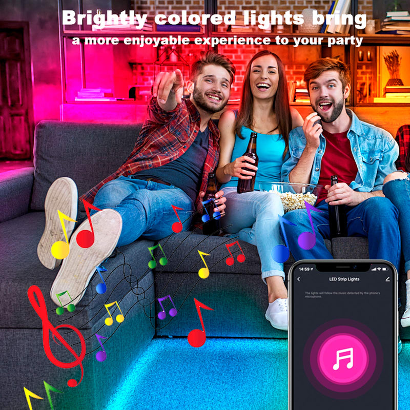 Led Lights for Bedroom 50ft WiFi Smart LED Strip Lights Works with Alexa and Google Assistant, Tuya App and Remote Control, Music Sync RGB Lights for Bedroom Kitchen Party…