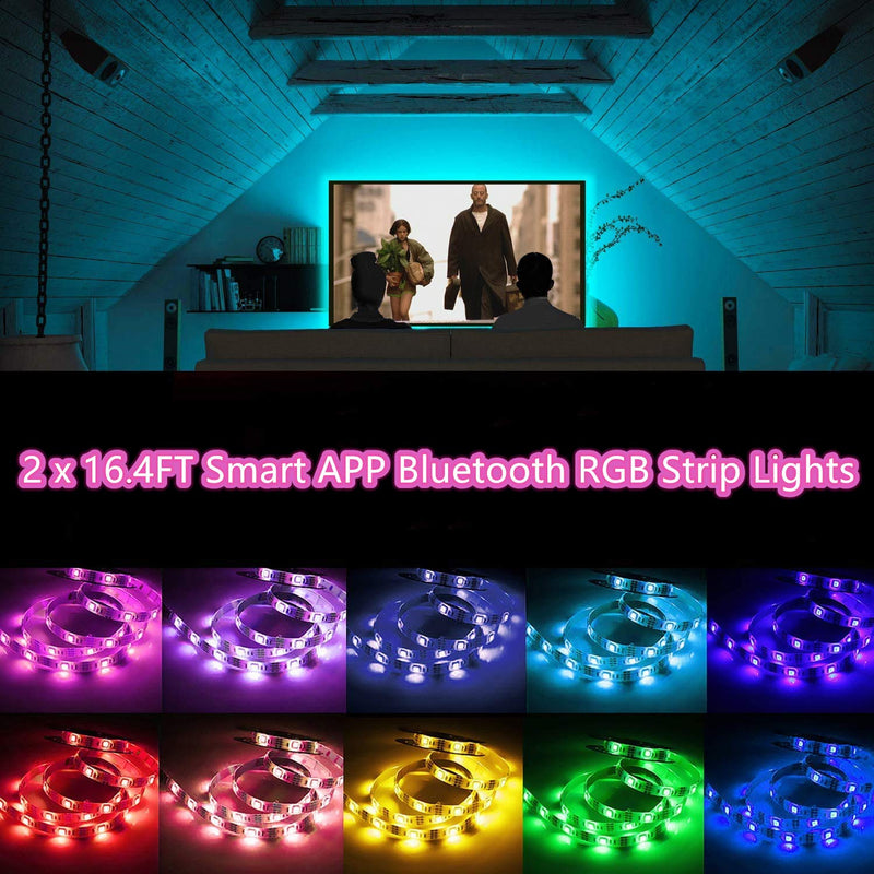 [AUSTRALIA] - Led Strip Lights, 32.8ft 10M RGB Color Changing Led Light Strip, Smart App controlled Bluetooth Led Tape Lights, Sync to Music Lights, SMD5050 300LEDs Led Strip with Remote for Bedroom, Kitchen, Party 