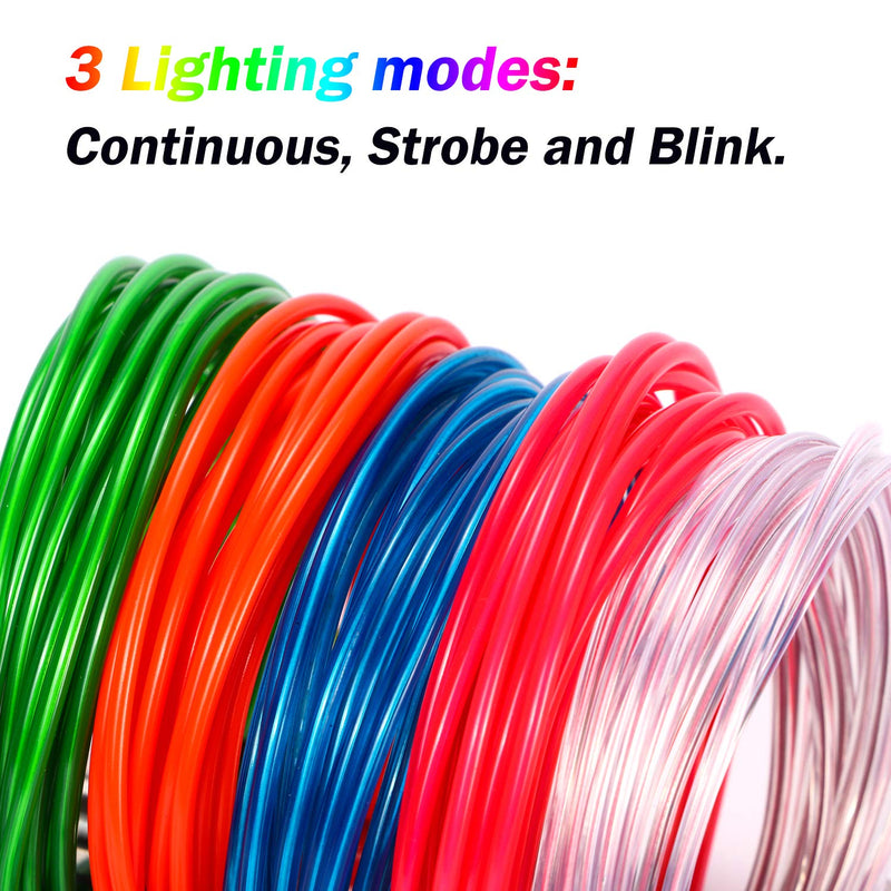 [AUSTRALIA] - BOBOO EL Wire,3 Mode Portable Neon Lights,5 by 10 ft,EL Wire Kit electroluminescent Wire for Christmas Party DIY Decorations 