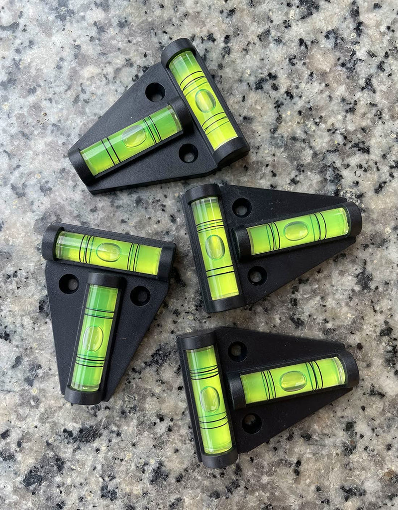 4Pcs T Level Cross Check Two Ways Bubble Levels Use to Balance RVs, Camper, Travel Trailer, Scope Mounting, Tripods, Camera, Telescope, Photography, Wood Shop, Table, 3D Printer (Black) Black
