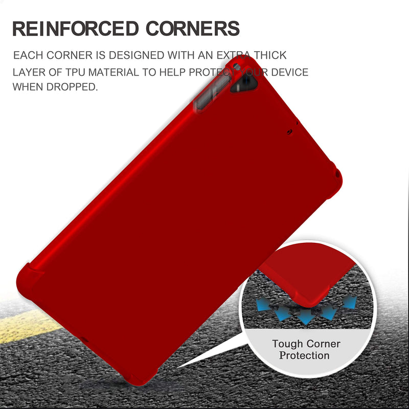 KIQ iPad 9.7 5th 6th Gen Case, TPU Skin Protection Anti Slip Lightweight Cover for Apple iPad 9.7 2017/2018 5th & 6th Generation [Red] TPU Red