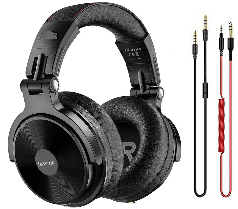 [AUSTRALIA] - Boytone BT-10BK Wired Over Ear Headphones Studio Monitor & Mixing DJ Stereo Headsets with 50mm Drivers and 1/4 to 3.5mm Audio Jack for Audio Mixer Computer, Phone, Guitar, Laptop, Amplifire 
