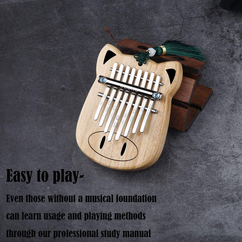 Kalimba Thumb Piano 8 Keys, Mini Kalimba Pig Shape Finger Piano, Portable Mbira Sanza, Gift for Kids Adult Beginners Professional 8Keys-Mini-pig