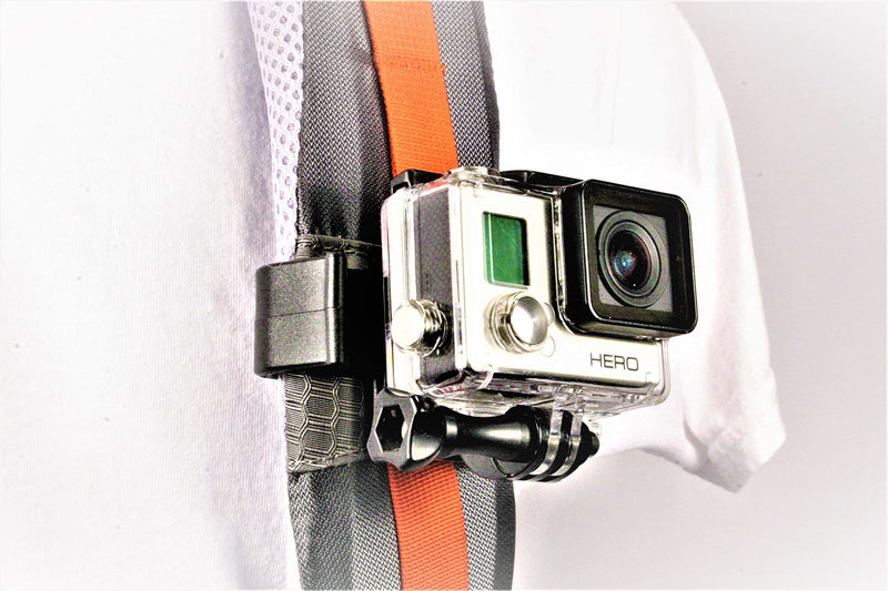 [AUSTRALIA] - Clakit Strap Mount for GoPro HERO Action Cameras, Backpack Attachment for Hikers, Travelers, Bikers, Skiers, Snowboarders, Skateboarders and more Black 