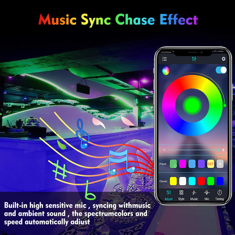 [AUSTRALIA] - LED Strip Lights, HKESTAR Color Changing 16.4 feet 150 LEDs Flexible Light Strip SMD 5050 RGB Rope Lights with Bluetooth Controller Sync to Music APP for Home Kitchen TV Bedroom 