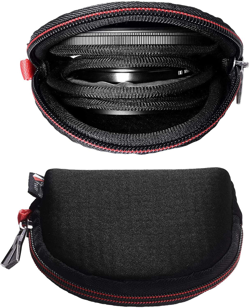Camera Filters Case Bags for Round Filters Up to 62mm,Water-Resistant Lycra Design Lens Filter Pouch (Small)