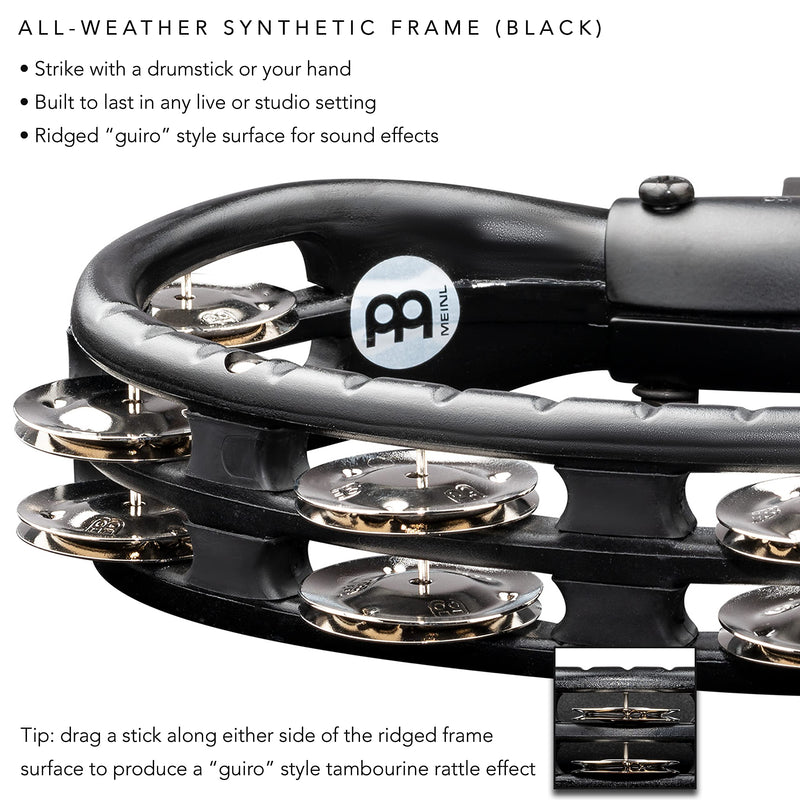 Meinl TMT2BK Set-Up Tambourine and Steel Jingles - Black