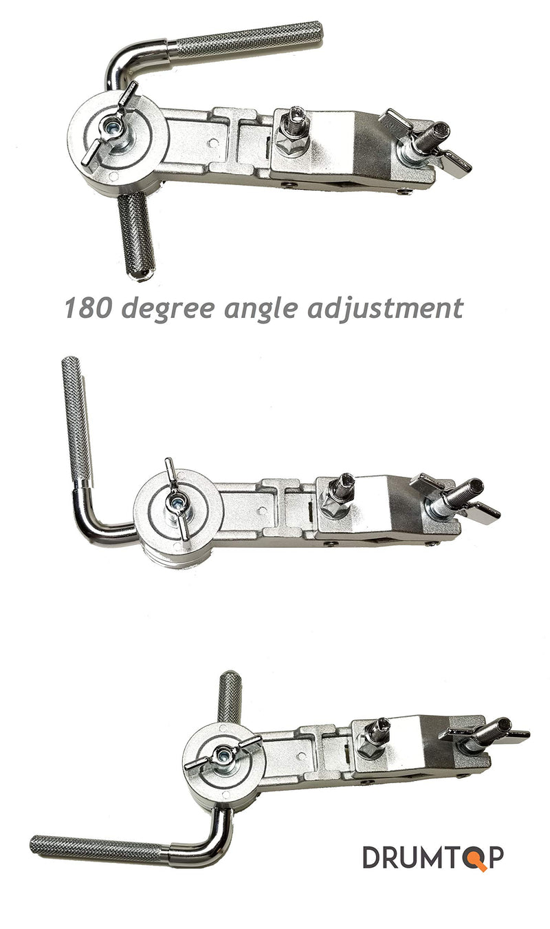 Cowbell Mount with L-Rod (Cowbell not Included) - Cowbell Clamp with Adjustable Length & Angle - Drum Clamp Mounting Bracket for Jam Blocks, Tambourine - DRUMTOP CBM-1000