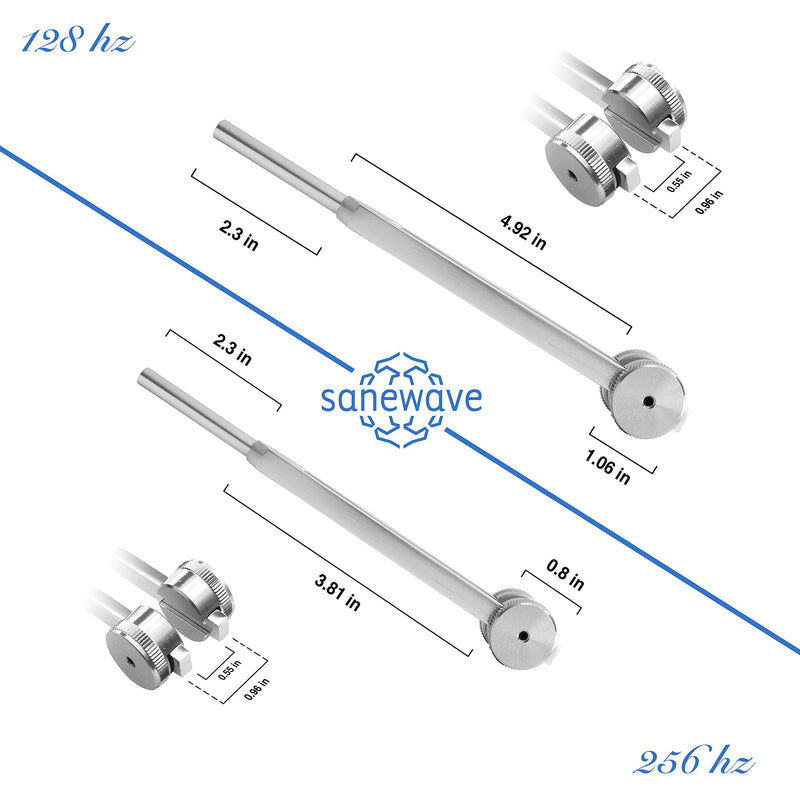 SANEWAVE 128 Tuning Fork Medical Healing Instrument Aluminum with 256 Hz and Soft Bag Human biofield Diapason Chakra, Stress Reliever