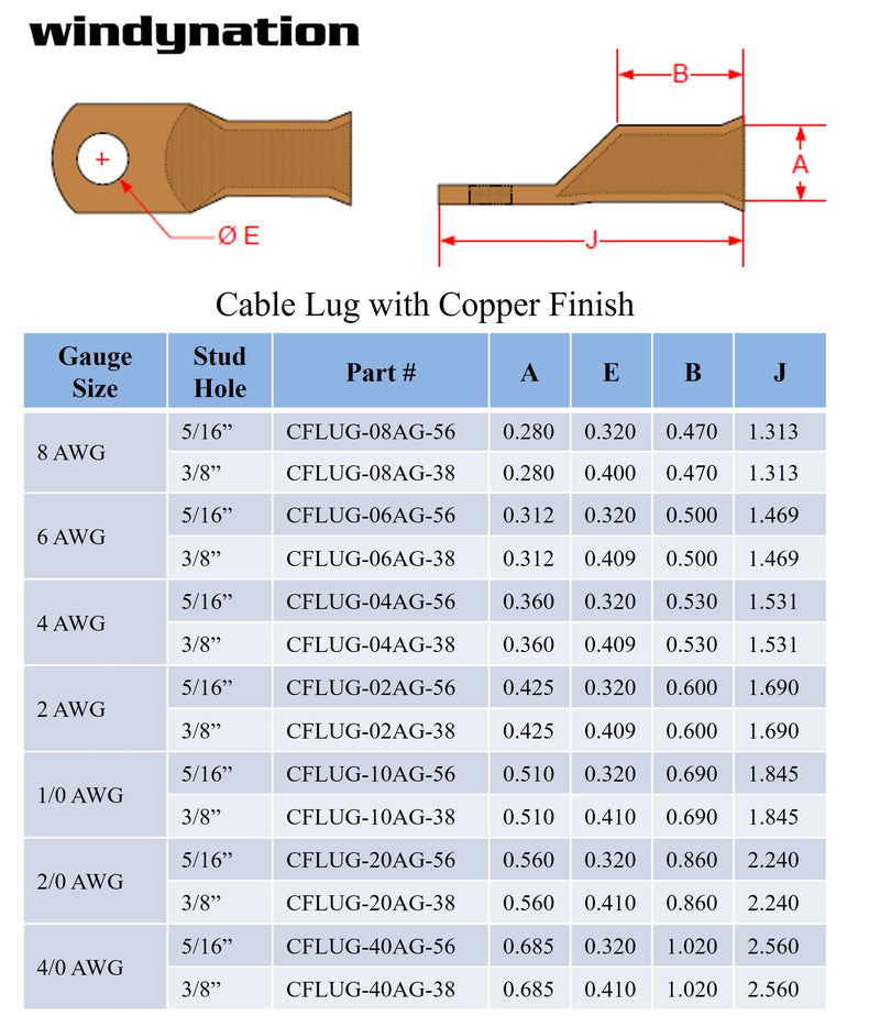 25pcs 1/0 Gauge 1/0 AWG x 3/8” Pure Copper Cable Lug Terminal Ring Connectors with Dual Wall Adhesive Lined Red + Black Heat Shrink Tubing – by WNI 1/0 Gauge 3/8" Hole 25pcs Lugs + Heat Shrink