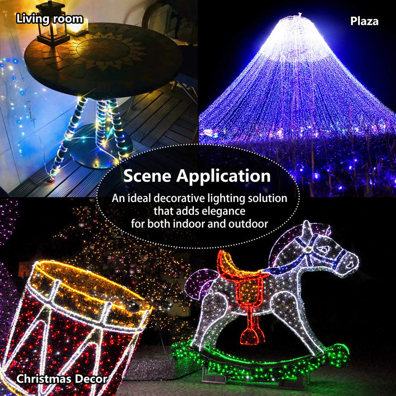 [AUSTRALIA] - Led Rope Lights Outdoor Battery - 100 LEDs 33ft RGB 16color USB or Battery Operated Rope Lights with Remote, Waterproof Color Changing Tube Lights for Bedroom,Christmas,Party Indoor Decorations 