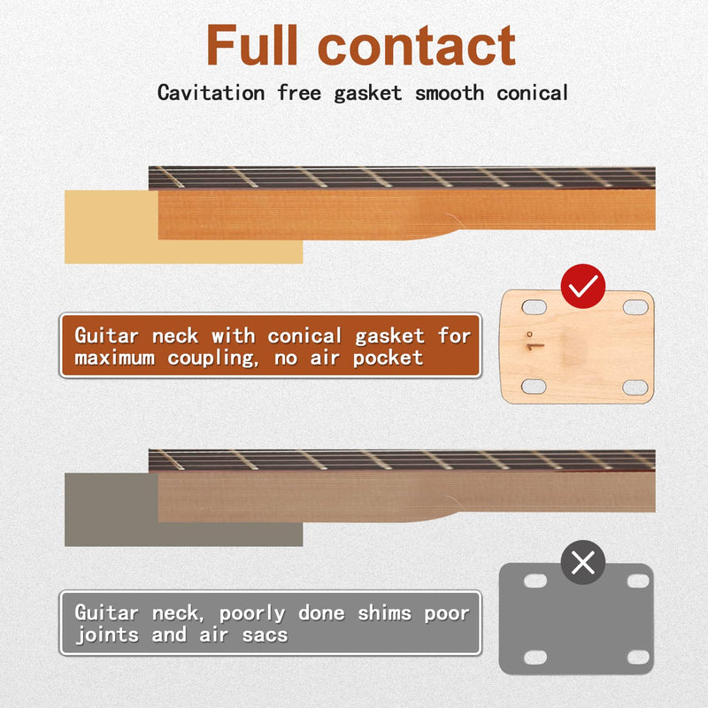 3pcs Guitar Neck Shims, Solid Maple Wood Guitar Neck Shim Protection 0.25, 0.5 and 1 Degree Guitar Neck Plate Tool for Guitar Bass Repairment