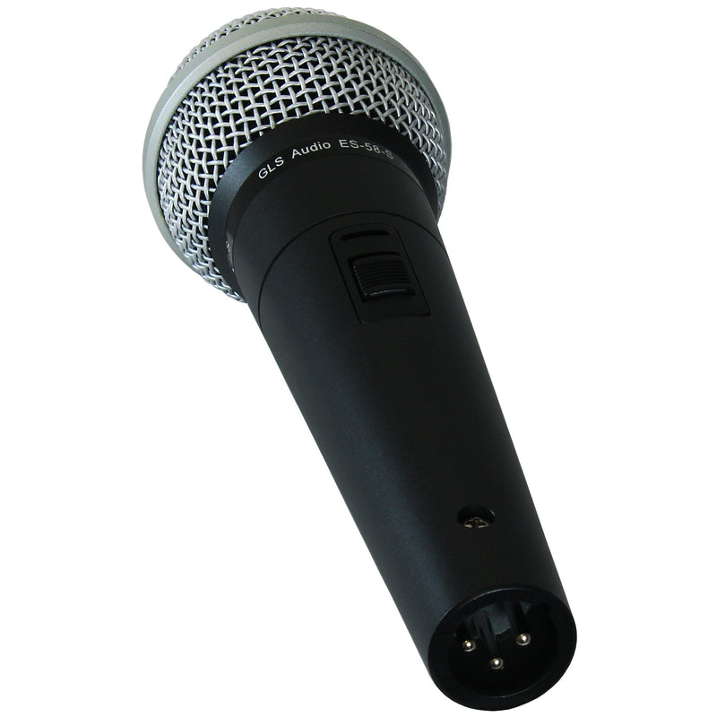 [AUSTRALIA] - GLS Audio Vocal Microphone ES-58-S & Mic Clip - Professional Series ES58-S Dynamic Cardioid Mike Unidirectional (With On/Off Switch) 