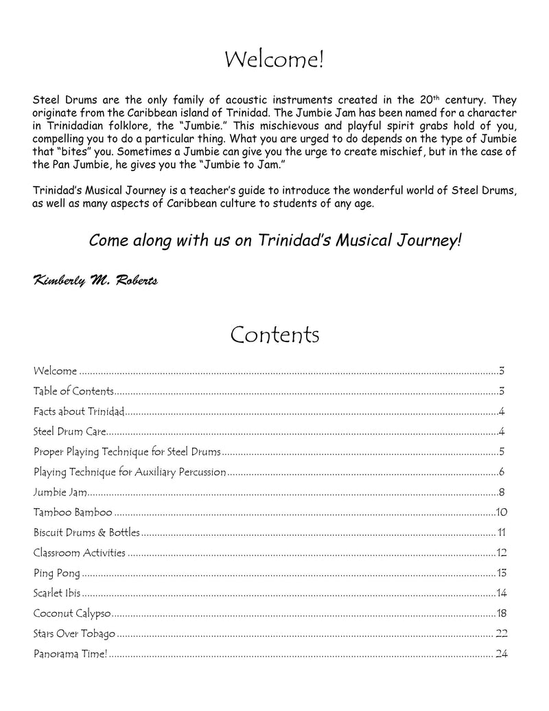 [AUSTRALIA] - Panyard Trinidad's Musical Journey for Jumbie Jam - Teacher's Guide Volume 1 