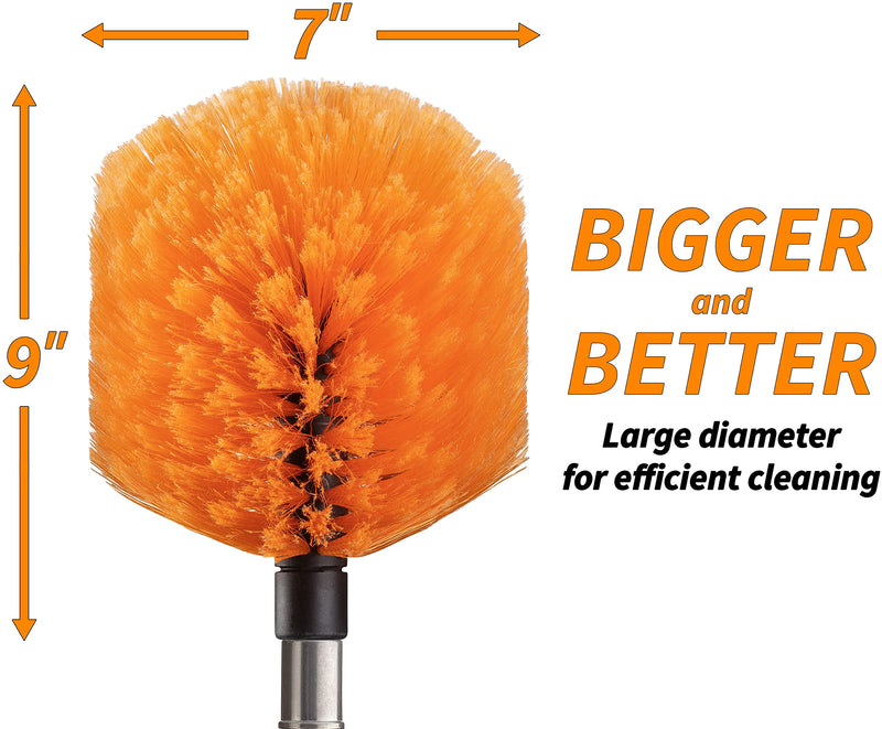 Cobweb Duster Head Brush // Spider Web Brush for Outdoor & Indoor Web Cleaning // Twist-On Corner Duster Fits Standard Acme Threaded Extension Poles // Best Cobweb Brush Head (Pole Sold Separately)