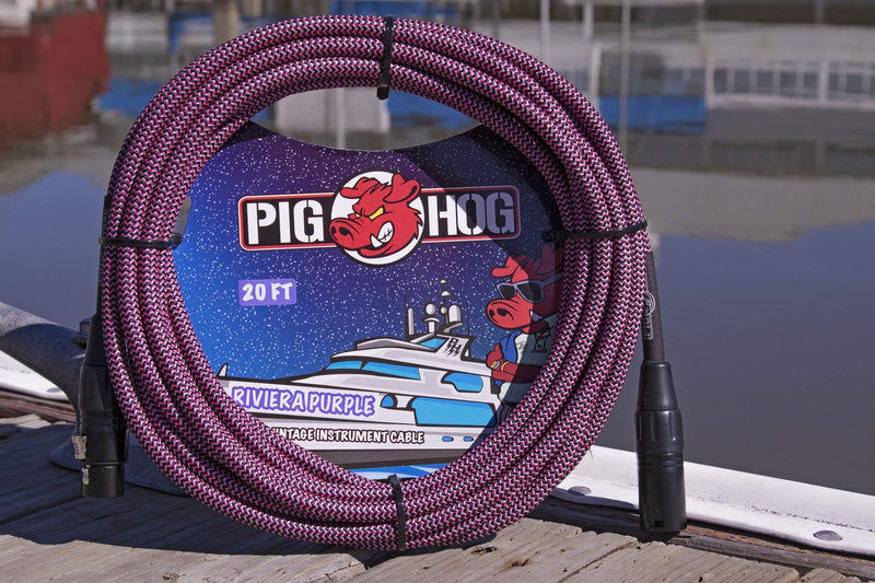 Pig Hog PHM20RPP High Performance Riviera Purple Woven XLR Microphone Cable, 20 ft.