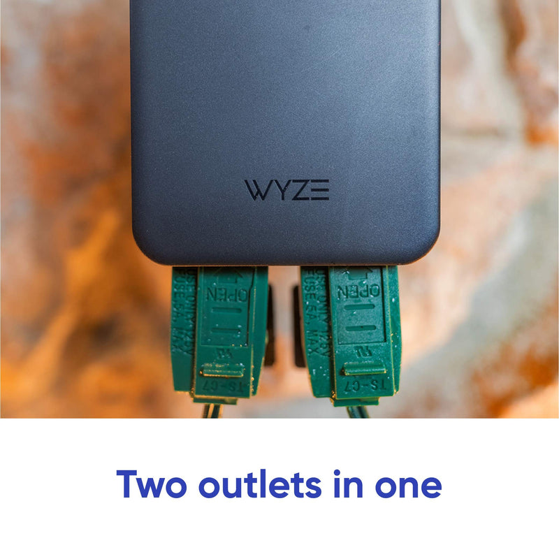 Wyze Plug Outdoor, Dual Outlets Energy Monitoring, IP64, 2.4GHz WiFi Smart Plug, Works with Alexa, Google Assistant, IFTTT, No Hub Required, Black – A Certified for Humans Device