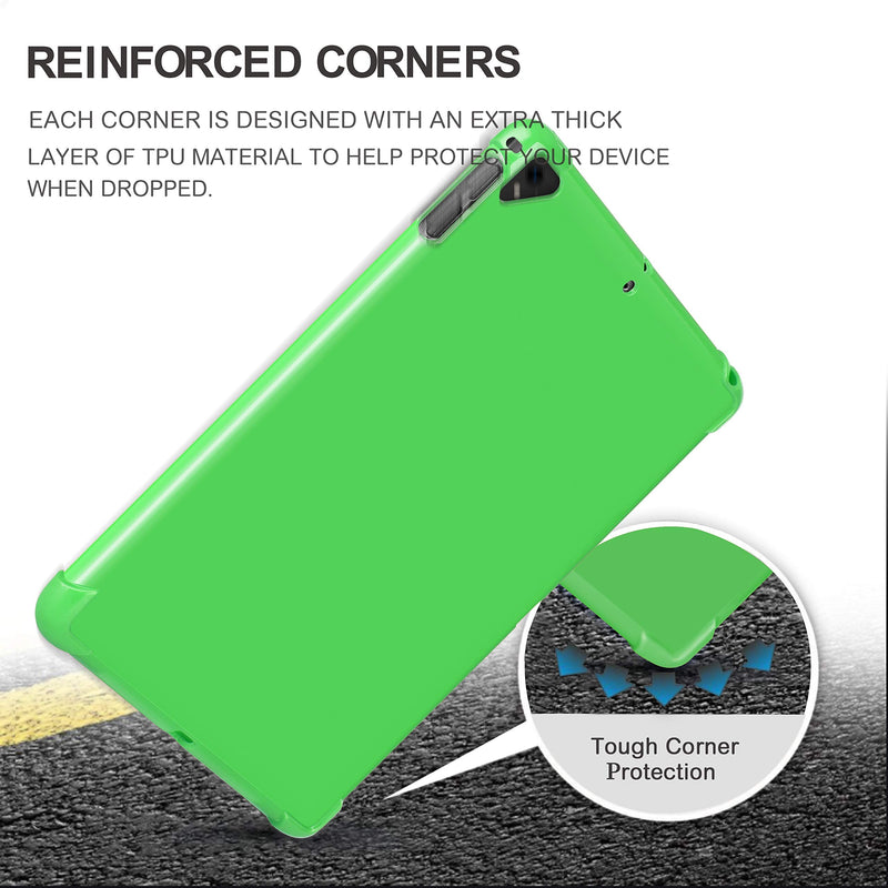 KIQ iPad 9.7 5th 6th Gen Case, TPU Skin Protection Anti Slip Lightweight Cover for Apple iPad 9.7 2017/2018 5th & 6th Generation [Green] TPU Green