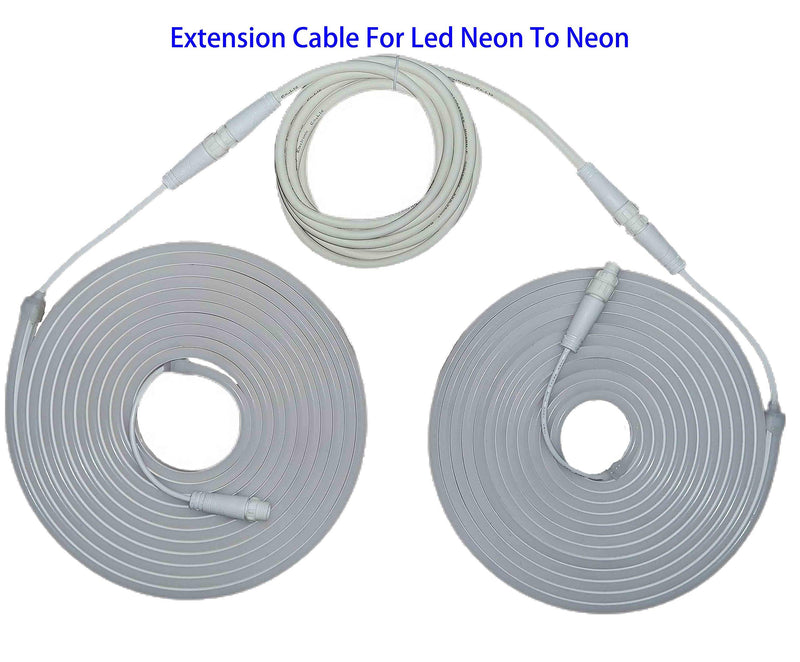 2Pin Waterproof Extension Cable for 110V-120V White LED Neon Flex Light (White, 2pin Cable)