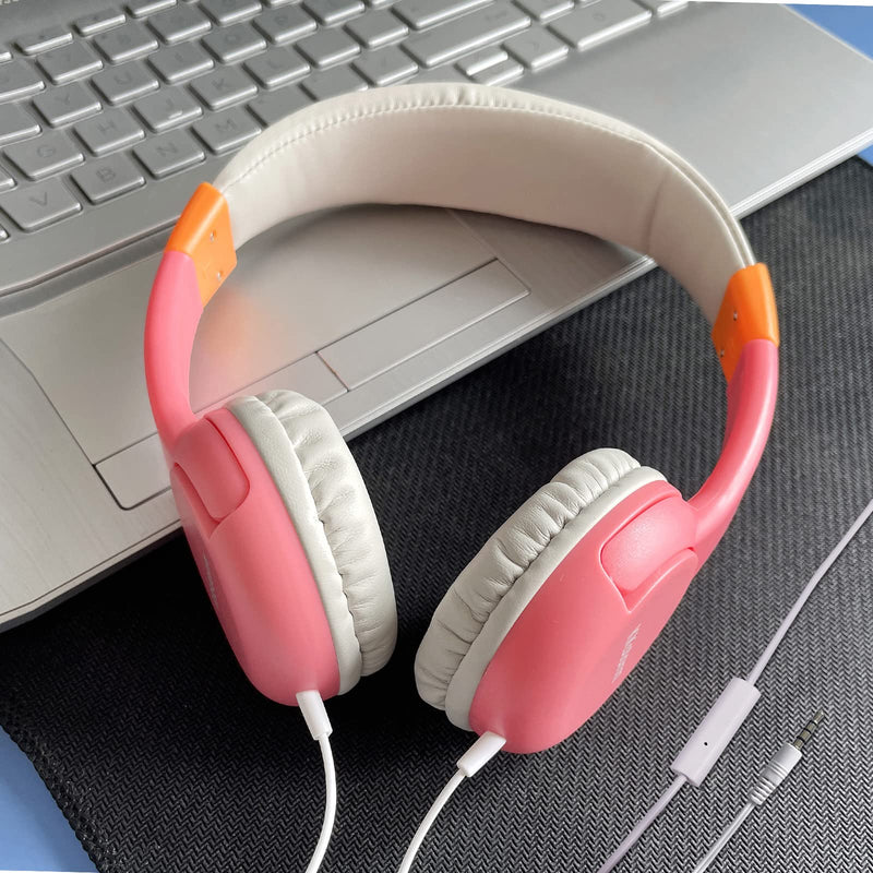 KKstorm Children Headphones for Children Wired Headphones Wired Headphones with Microphone Noise Cancelling Headphones with mic Gaming Headphones Studio Headphones KK-103 2pcck Blue Pink