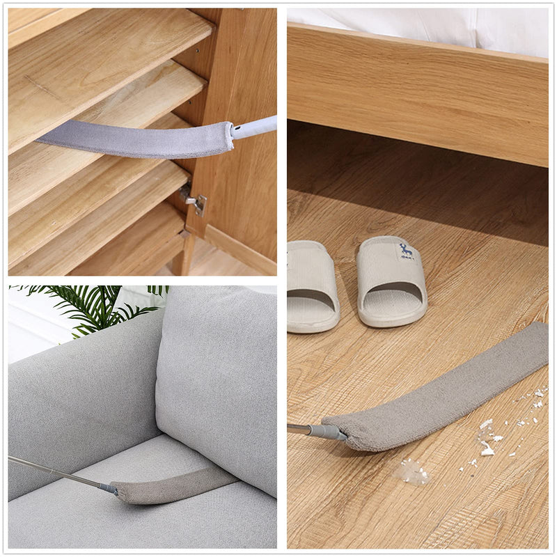 Retractable Gap Dust Cleaner, Cleaning Tool Under Appliance Or Sofa,Microfiber Hand Duster, Detachable and Washable Gap Cleaning Brush, Couch Cleaner, Including A Replacement Cloth Cover
