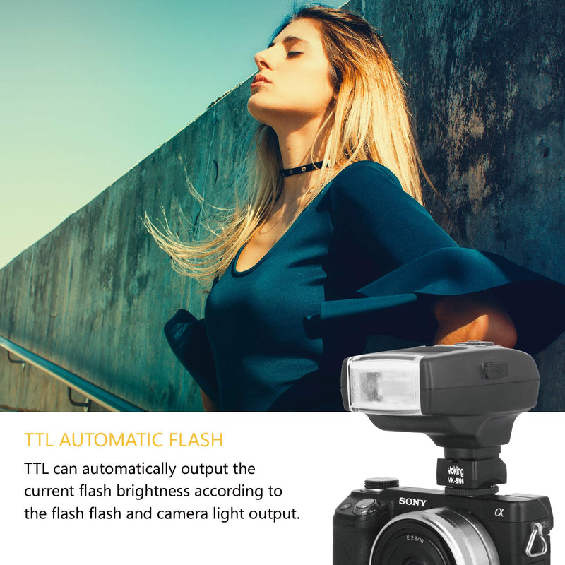 Voking VK320S TTL RPT Mini Flash Speedlite for A9 A7III A7IIK A7RIII A6400 A6300 A6000 A6500 and Other MI Hot Shoe Mount Mirrorless Cameras