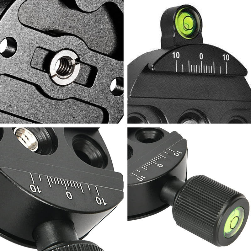 55mm Universal Screw Knob Clamp with 50mm Quick Release Plate with Bubble Level,for Tripod Head Monopod,Ytvariw