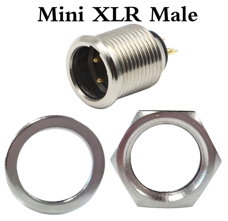 [AUSTRALIA] - zdyCGTime DIY 3 Pin Mini XLR Adapters 3 Pin Mini XLR Male Socket Connector for Mic (Microphone) and Chassis Panel Mount XLR Aviation Circular Plug Connector(2 Pack) 