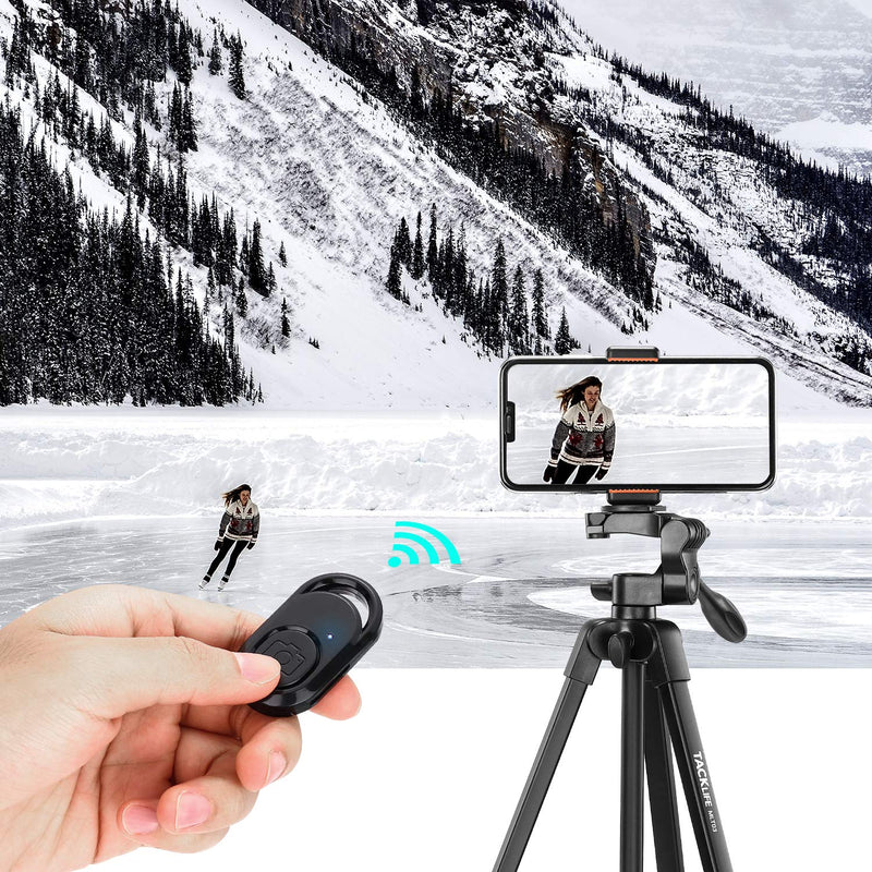 Lightweight Tripod 55-inch for Camera/Phone,Travel Tripod Portable for iPhone/Android/DSLR, with 1/4’’ Screw, Multifunction Phone Mount, Remoter and Carry Bag, only 1.3lbs-TACKLIFE MLT03