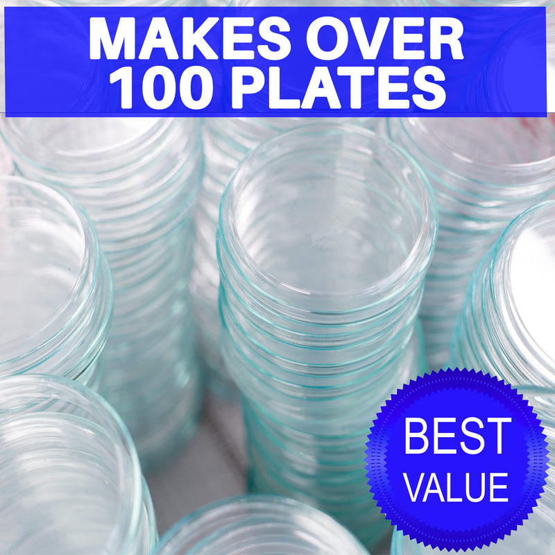 Malt Extract Agar Powder 100 Grams - Evviva Sciences - Make Over 100 Agar Petri Dishes - Premium Performance - Excellent for Mold & Fungus - Great for Mushrooms & Science Projects