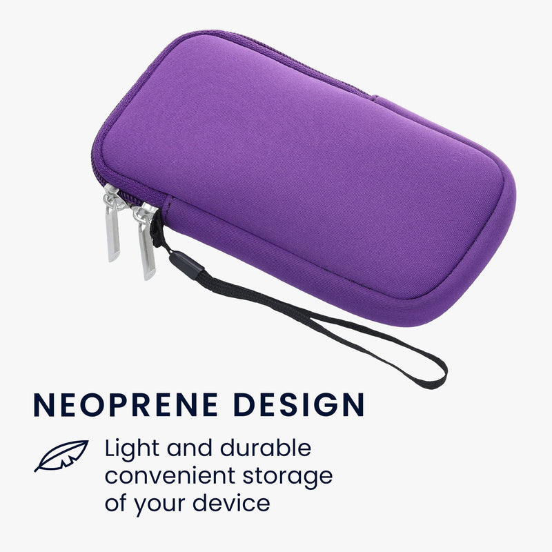 kwmobile Neoprene Phone Pouch Size XL - 6.7/6.8" - Universal Cell Sleeve Mobile Bag with Zipper, Wrist Strap - Violet XL - 6,7/6,8"