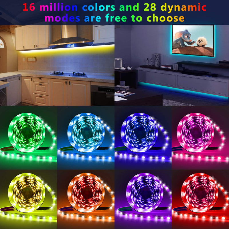 [AUSTRALIA] - Borllyem Led Strip Lights 32.8 Feet, Music Sync Led Lights Strip Colors Changing Rope Lights with Remote App Control Led Lights for Home Party 
