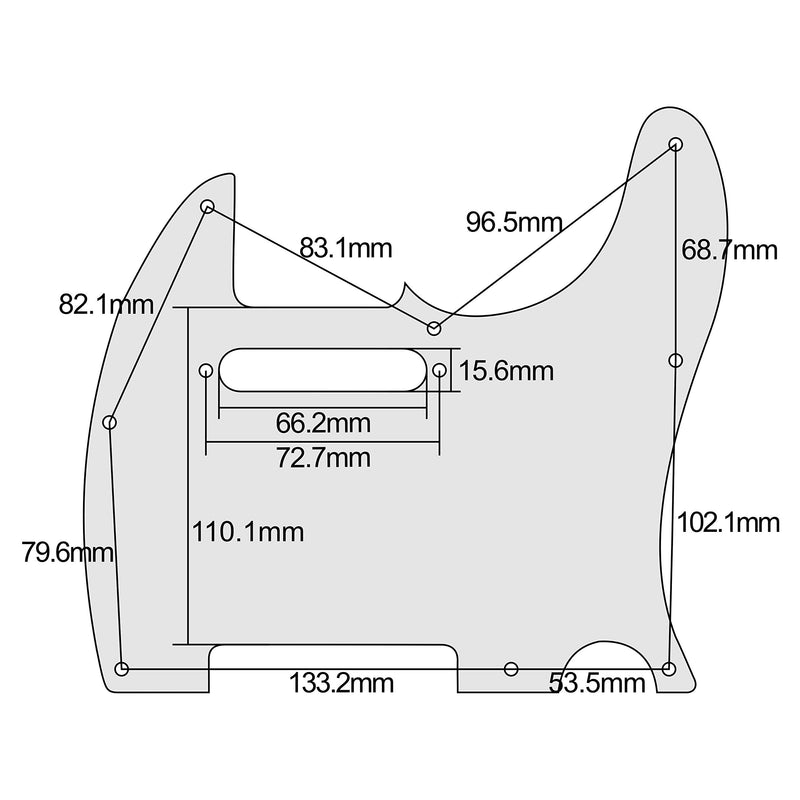IKN 8 Hole Tele Pickguard w/Screws Fit USA/MX Standard Telecaster Pickguard Replacement, 1Ply Black