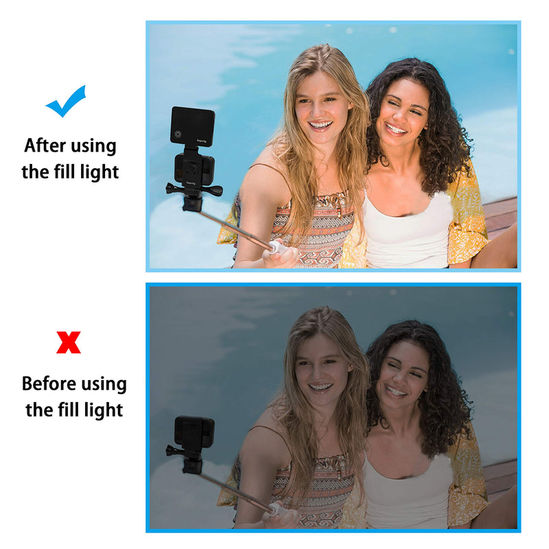Suptig LED Video Light Dimmable White Lights, Natural Lights, Warm Lights Compatible for Gopro Hero 10 Hero 9 Hero 8 Hero 7 Hero 6 Hero 5,DJI OSMO, AKASO Campark Action Cameras