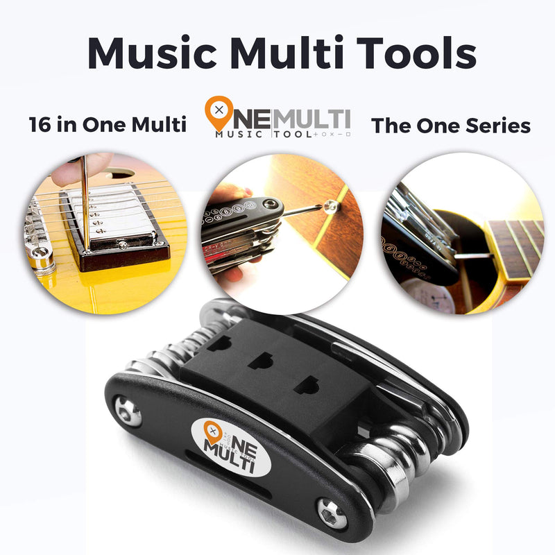 Guitar Tools Kit of 16 in 1 Multi-Function Perfect for Repair Musical Instruments, Suitable for Acoustic Guitar, Electric Guitar, Bass and Drum, Portable Guitar Multi Tool Kit