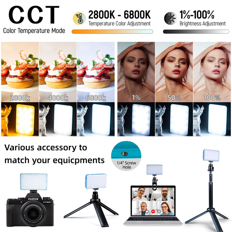 RGB Video Photography Lighting Kit, App Control Streamer Light Tiktok Light, 2800K-6800K LED Video Light for Product Shoot, Vlogging, Liver Streaming, Photography, Video (1 Piece) 1 set (APP control)