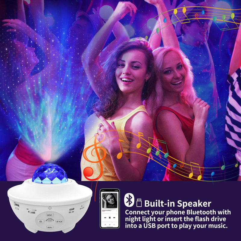 [AUSTRALIA] - Star Projector, Yamla Smart Galaxy Light Projector Work With Alexa Google Assistant, Ocean Wave Night Light Projector With App Remote Control Bluetooth Speaker, Sky lite for Kids Adults Bedroom Party 