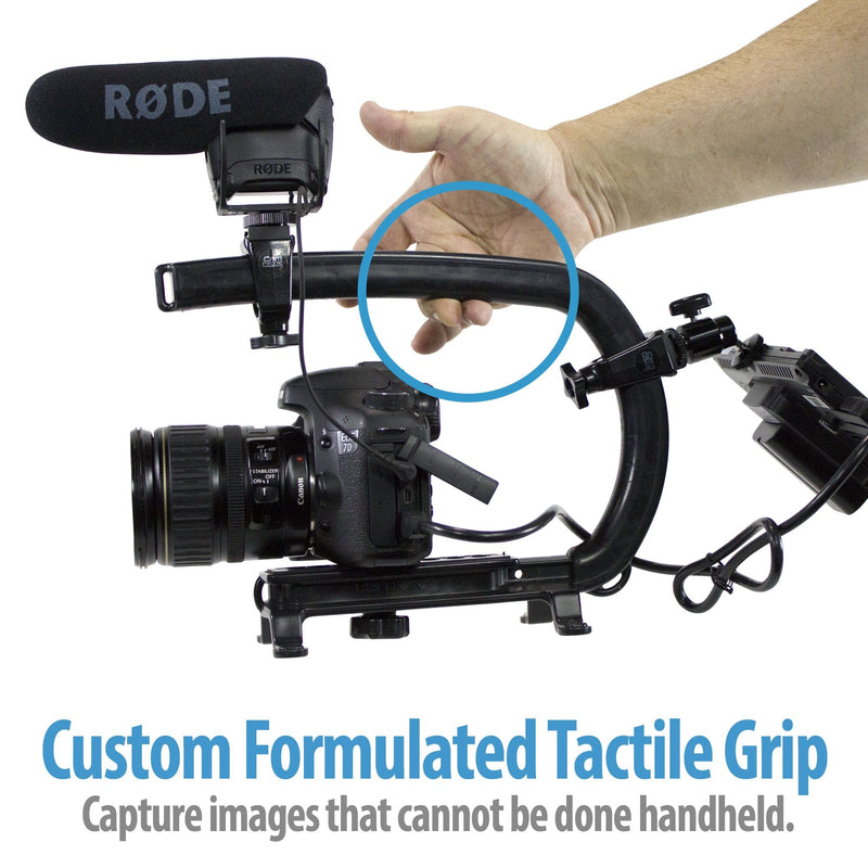 Cam Caddie Scorpion Camera Stabilizer - Stabilizing Smartphone Handle for All DSLR, GoPro, Mobile Phones with Accessory Shoe, Smartphone/GoPro Adapters and 1/4-20 Threaded Mounting Knob - Black