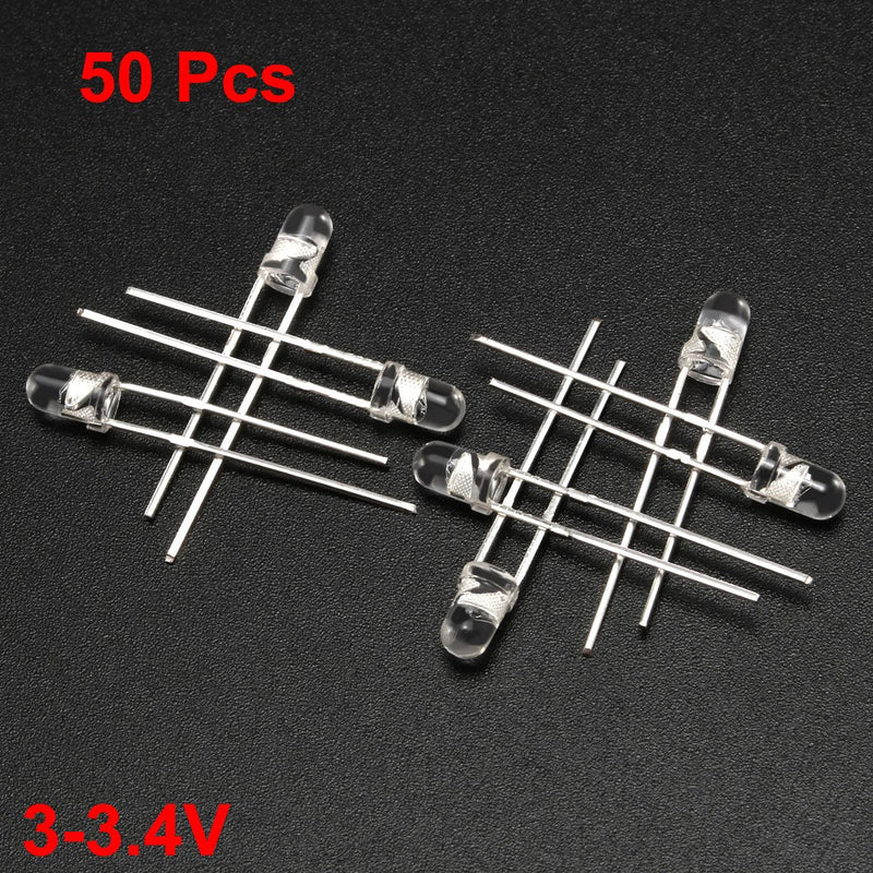 uxcell 50pcs 3mm Multicolor Slow Flashing Dynamics LED Diode Lights Bright Lighting Bulb Lamps Electronics Components Filcker Light Emitting Diodes 3-3.4V