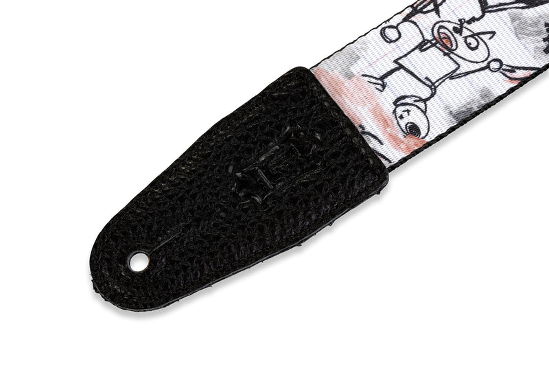 Levy's Leathers 2" Polyester Guitar Strap Sublimation-Printed with original artist's Design, Genuine Leather Ends (MPD2-006) MPD2-006