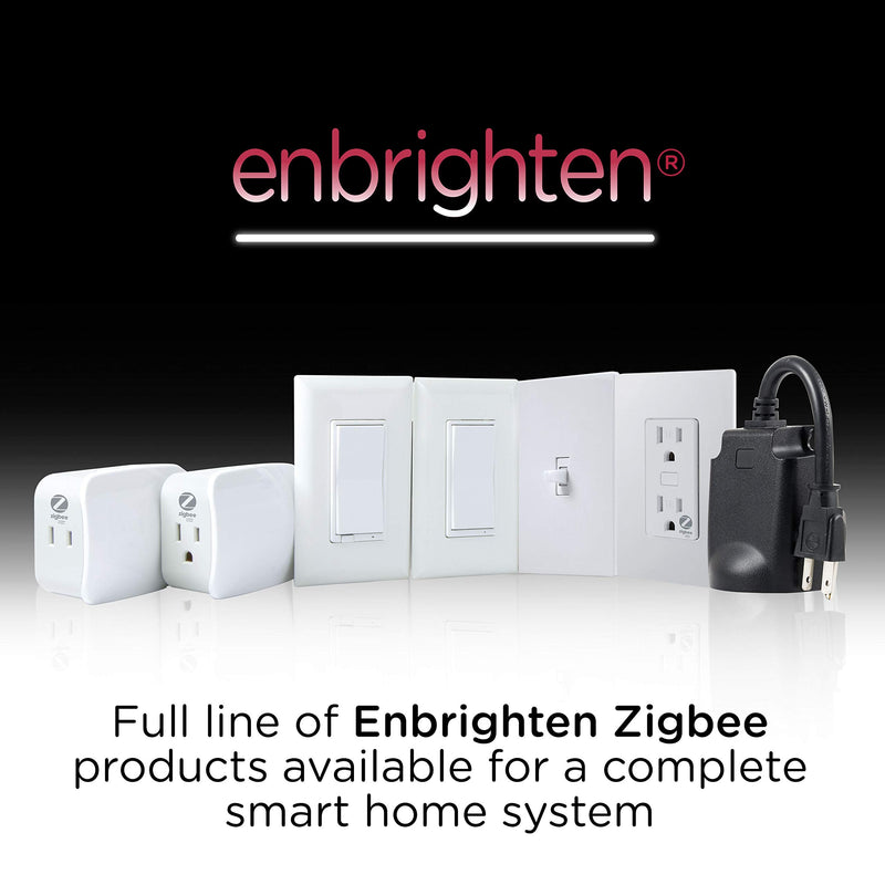 Enbrighten Zigbee Switch, Dual Outlet Control Plug-In, Pairs Directly with Echo 4th Gen/Echo Show 10 (All)/Echo Studio/Echo Plus (All)/Eero Pro 6, White, 43095